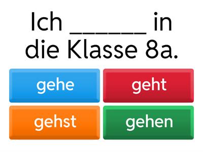 A1 Klasse - Kapitel 2 - Verben konjugieren