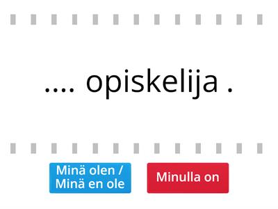 MINÄ OLEN vai MINULLA ON