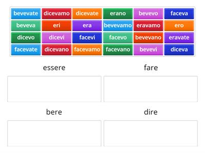 Imperfetto indicativo: irregolari