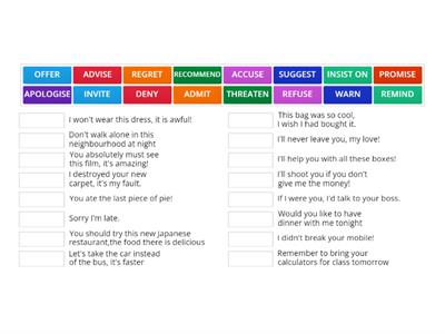 Gold B2 First Unit 8 Reporting Verbs