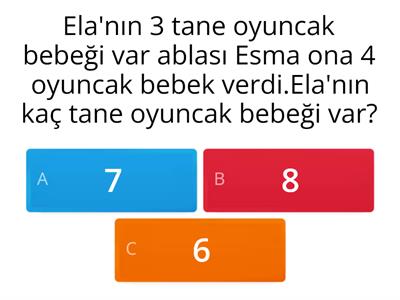 Problemler Toplama İşlemi 