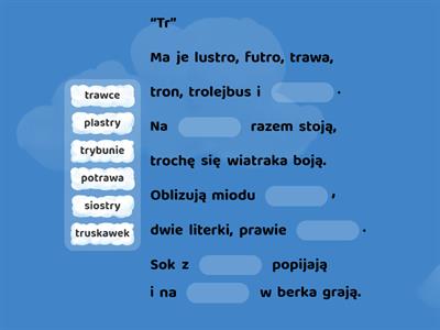 głoska [r] po głosce [t] - wiersz