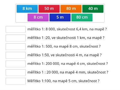 Měřítko mapy - vzdálenost na mapě a ve skutečnosti