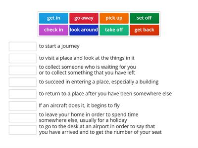 Phrasal verbs: travel