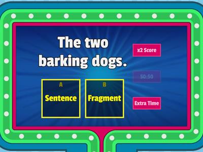  Sentence or Fragment game