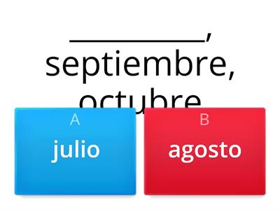 Los meses del año ¿Cuál falta?