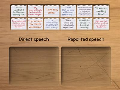HS 4 Intermediate - direct or reported speech