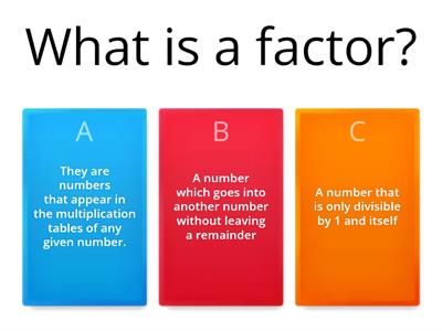 Factors and multiples quiz