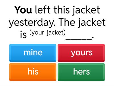 Standard 4 unit 7 : HELPING OUT - possessive pronouns