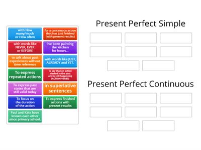 Present Perfect simple & continuous - RULES