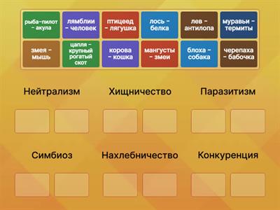 Взаимоотношения животных - 4 класс