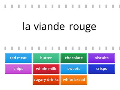 Unhealthy foods and drinks-find the match