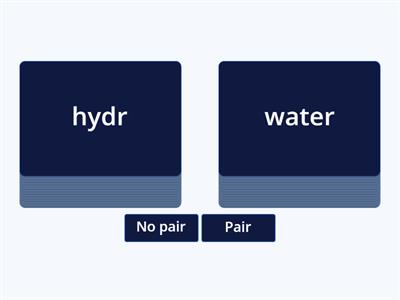 List 1-1 to 1-5 Pair or No Pair