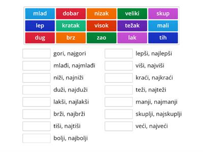 Srpski kao strani (izuzeci i nepravilni komparativ) MATCH UP