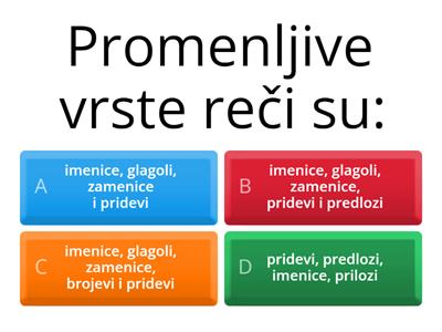 VRSTE REČI IV razred