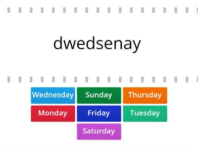 Days of the week Flip Tiles