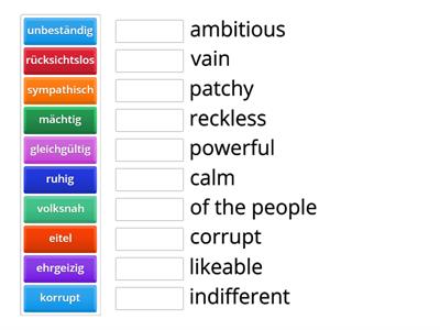 Y11 VCE Eigenschaften eines Politikers