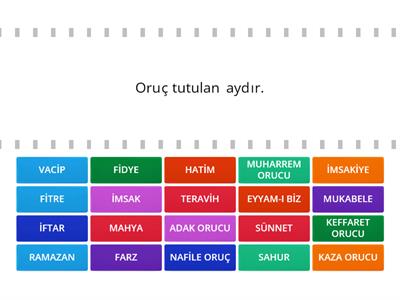 RAMAZAN VE ORUÇ KAVRAMLAR