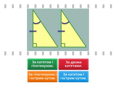 Ознаки рівності прямокутних трикутників