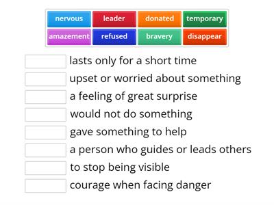 Wonders 3rd Grade- U3W2 Vocab Match Up