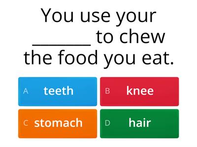  English Class A2 Unit 6 body parts