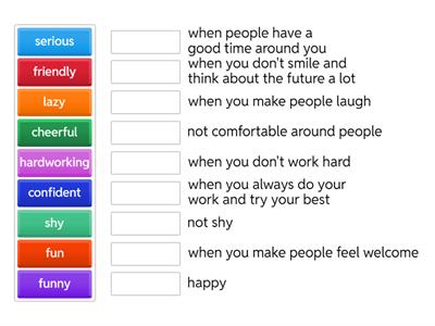 Character adjectives - Elementary