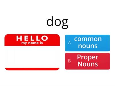 Common and proper nouns Quiz