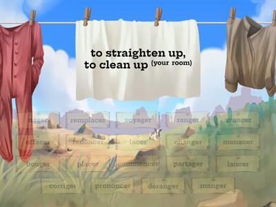 Fr 1 Intro to 'ger' & 'cer' verb definitions - Find the match!