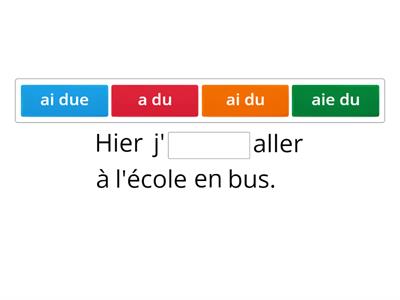 Verbes ER IR RE Present passé composé