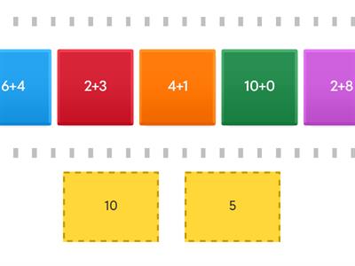 Sorting number bonds 5 & 10