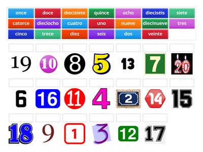 Números 1-20 - Relaciona