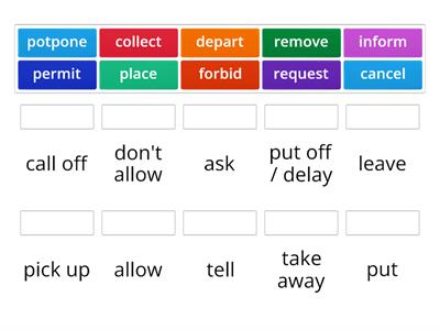 PET Reading Part 1 Useful Vocabulary - Match Up