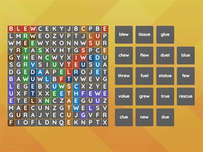/yoo+oo/ 'ue' 'ew' Wordsearch