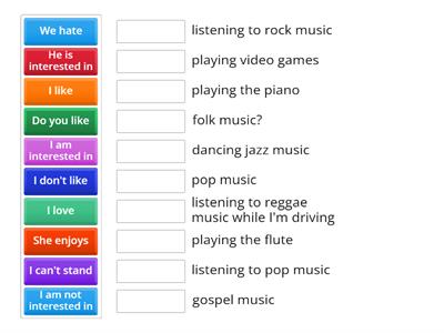 Expressing likes and dislikes