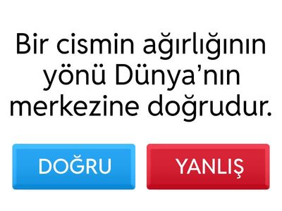 KÜTLE VE AĞIRLIK İLİŞKİSİ