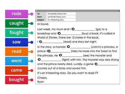 Irregular Past Tense Reading Practise