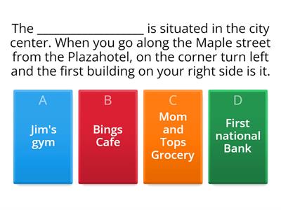 Directions, positions in the map