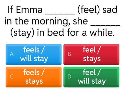 Pebbling. Grammar test. 1st Conditional