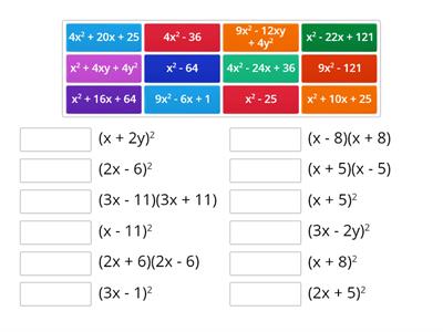 Procvičování - Algebraické vzorce