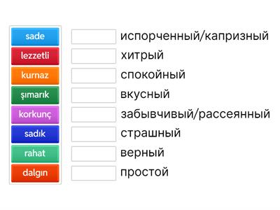 Turkish-Russian Vocabulary Match