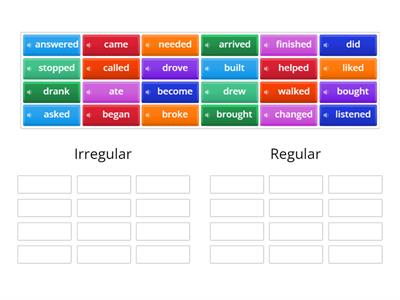 Irregular and regular verbs 