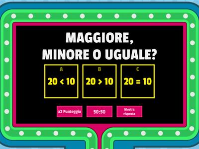 MAGGIORE - MINORE - UGUALE