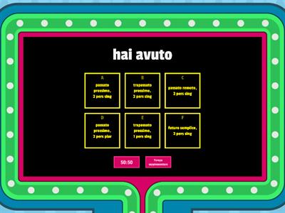 CHALLENGE DI ANALISI GRAMMATICALE: gioco a quiz sul verbo avere, modo indicativo