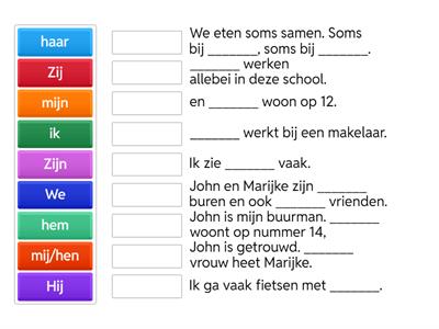 Story personal pronouns - Verhaaltje subject/object pronomen