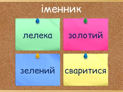 Українська мова. Вікторина. Частини мови.