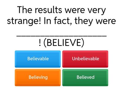 Vocabulary and Word Formation Wf2 part 1 Quiz