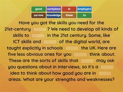 Skills for the 21st-century workplace