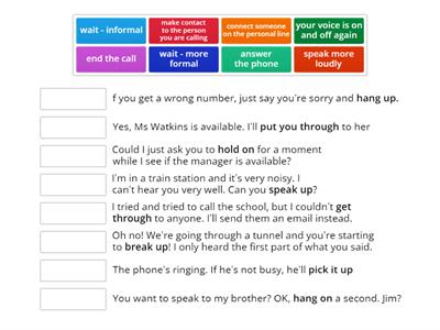 Phrasal verbs - Phone calls