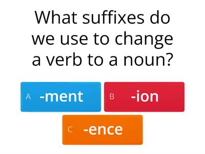 Gateway b1, unit 1, noun suffixes