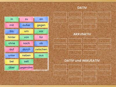 Präpositionen mit DATIV und AKKUSATIV